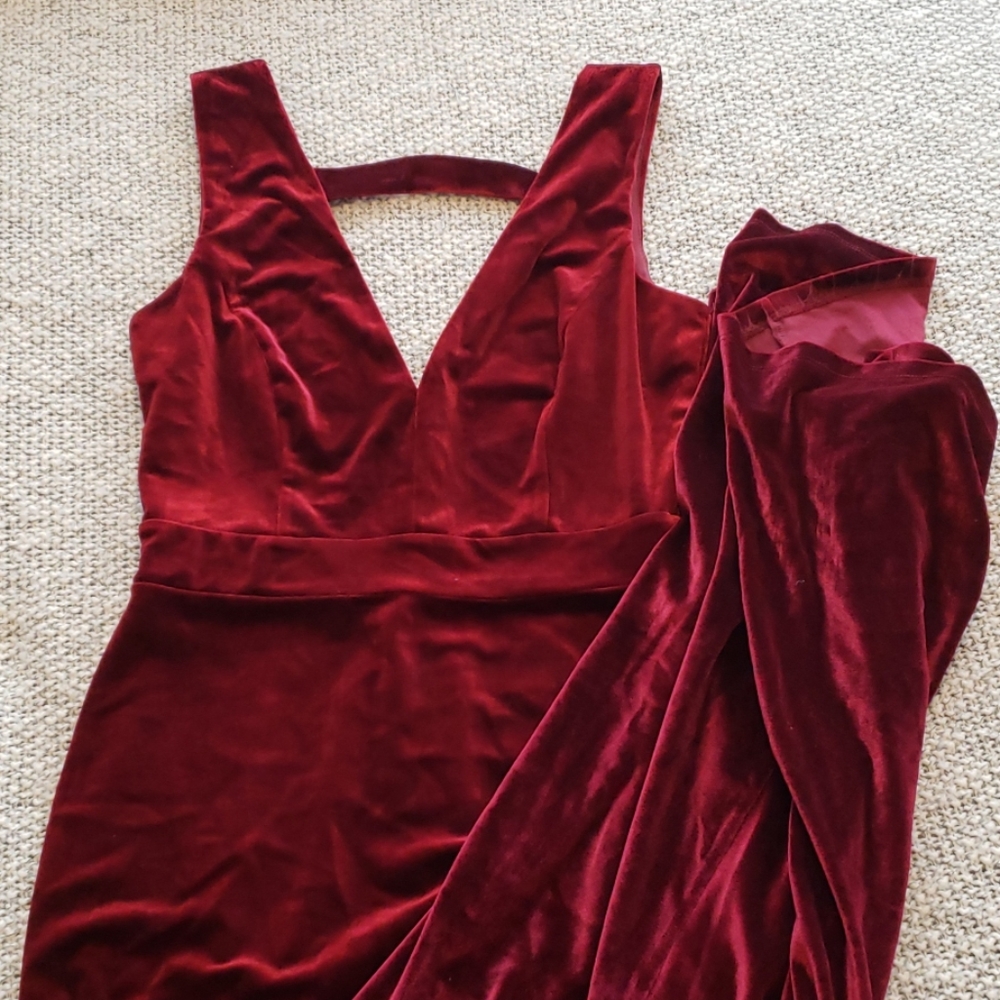 Maroon velvet gown